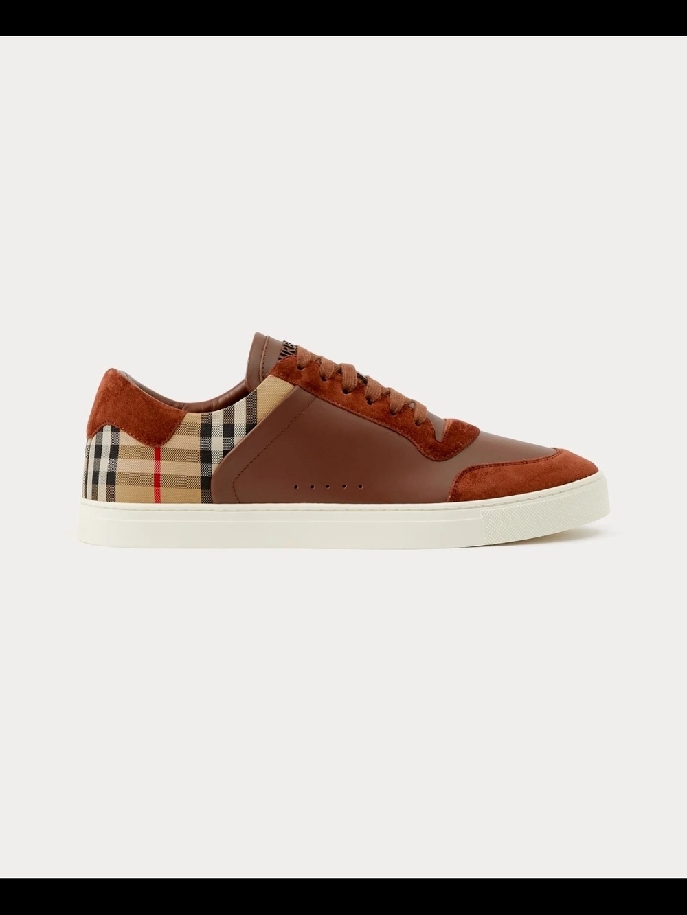 Burberry Check Leather & Suede Low-Top Sneaker